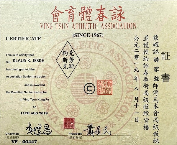 Senior Instructor Certificate